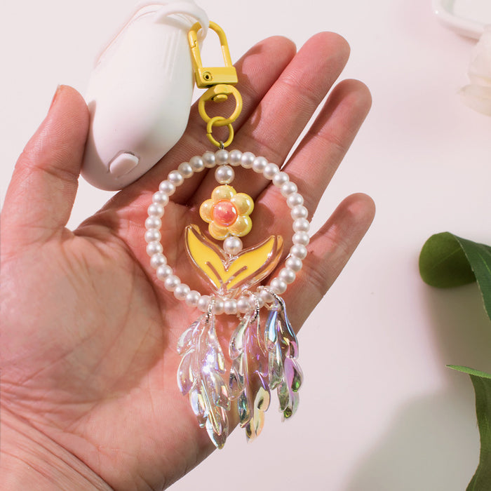 Wholesale Pearl Flower Acrylic Keychain JDC-KC-YChen011