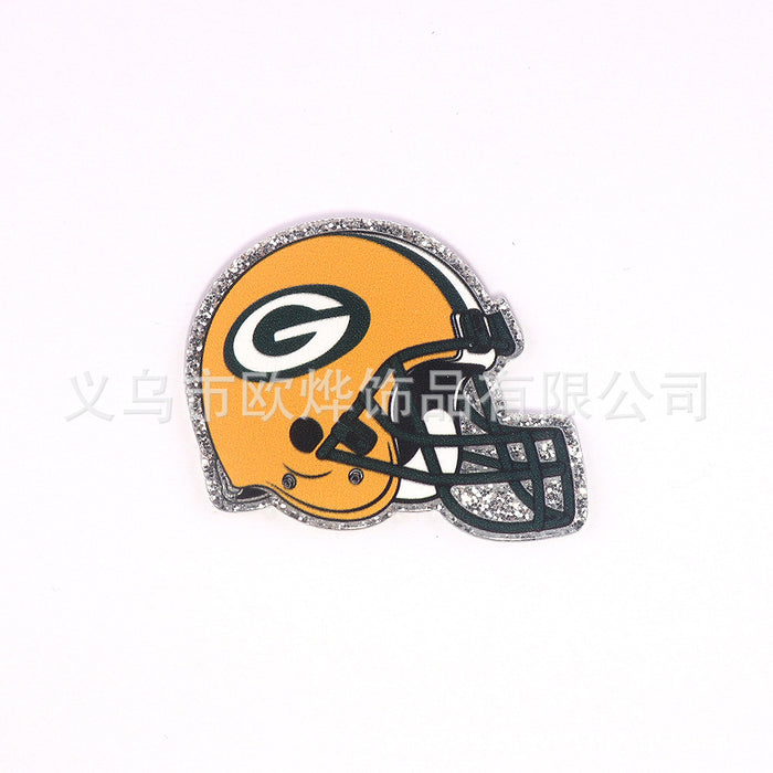 Wholesale 10pcs Cartoon Football Helmet Cartoon Acrylic DIY Patch Accessories JDC-FK-OuYie016