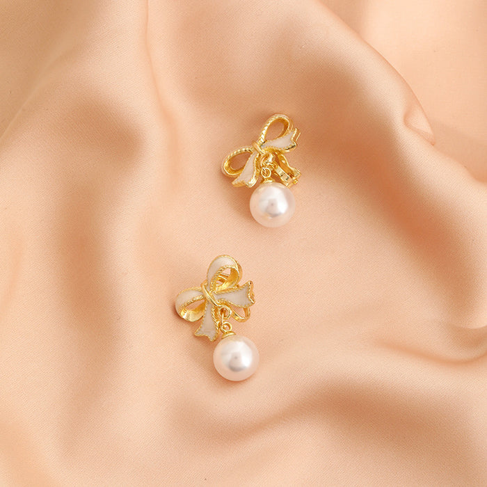 Wholesale New s925 silver needle drop oil  earrings pearl earrings