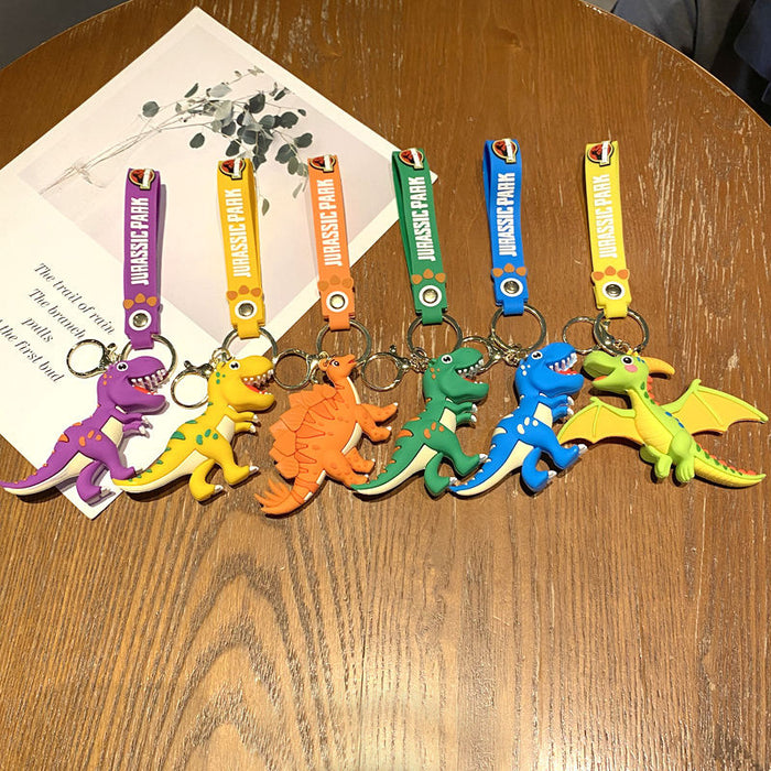 Wholesale Trendy Dinosaur Keychain Toy Metal Cartoon T-Rex Charm MOQ≥3