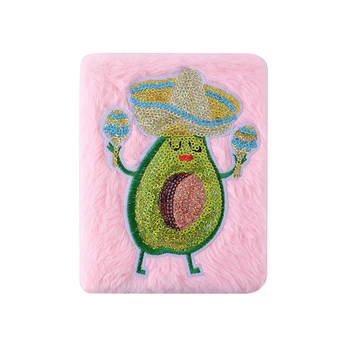 Wholesale Plush Cartoon Notebook Avocado Creative Girl Diary Student Award Prize Handbook Record Book