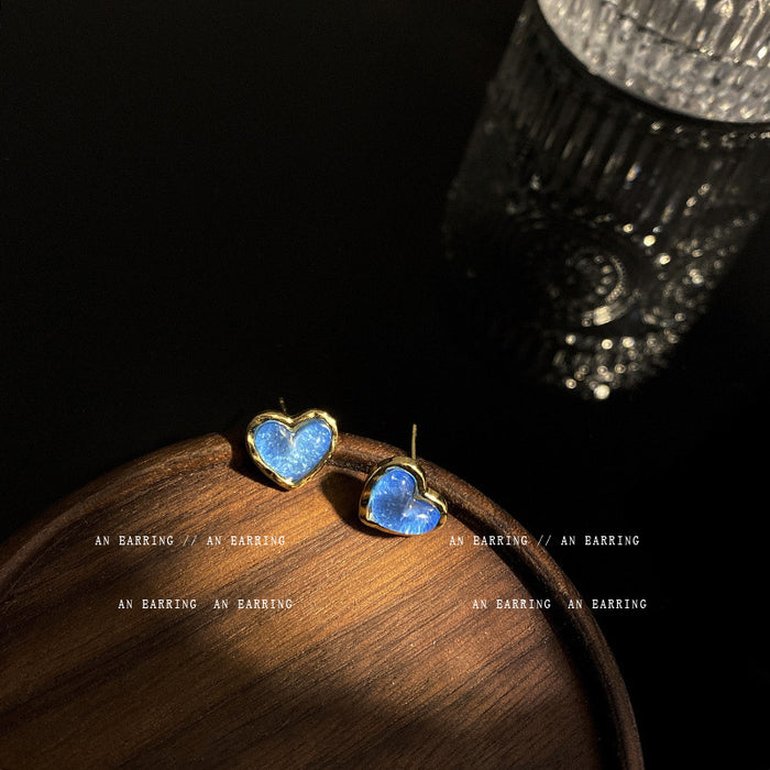 Wholesale Blue Love Alloy Stud Earrings JDC-ES-PangD006