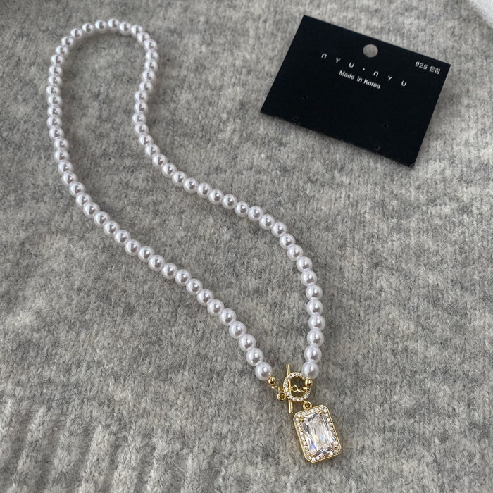 Wholesale Zircon Pendant Pearl Necklace JDC-NE-YuXi005