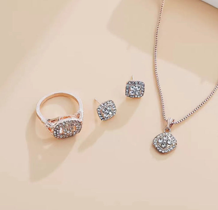 Wholesale 3pcs/ set Full-Diamond Jewelry Set