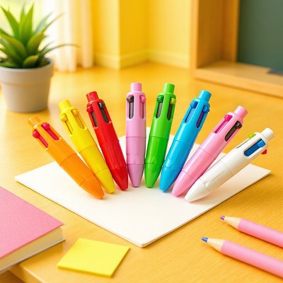 Wholesale Four-Color Ballpoint Pens Soft Rubber Cap  Pumpkin/ Skull/ Bat Designs