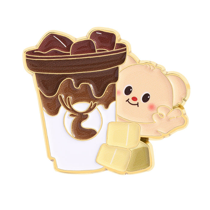 Wholesale Cartoon Coffee Cup Shape Brooch Pin Set Zinc Alloy Decorative Accent