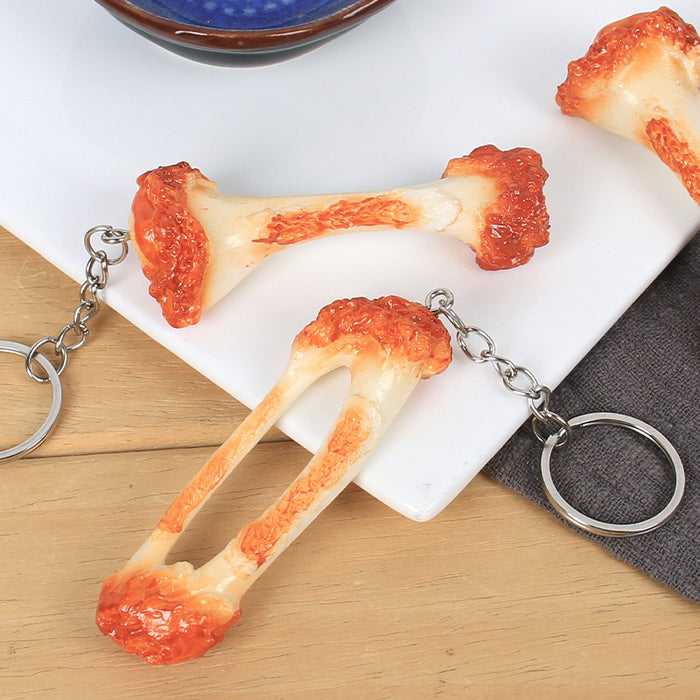 Wholesale Novelty PVC Chicken Bone Keychain Bag Charm For Backpack Purse And Car Key MOQ≥3