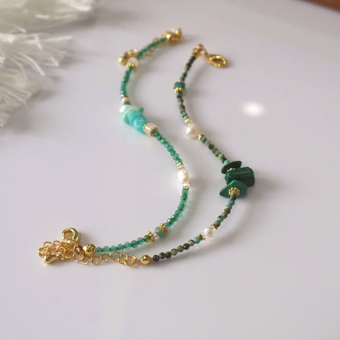 Wholesale Natural African Malachite Pearl Bracelet with High Quality Texture Handmade