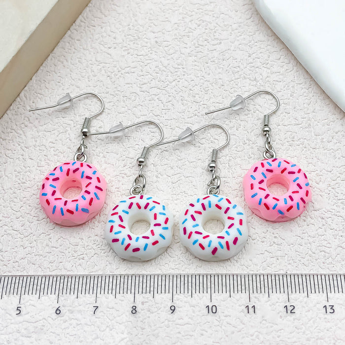 Wholesale Donut Resin Pendant Earrings JDC-ES-Oulu004