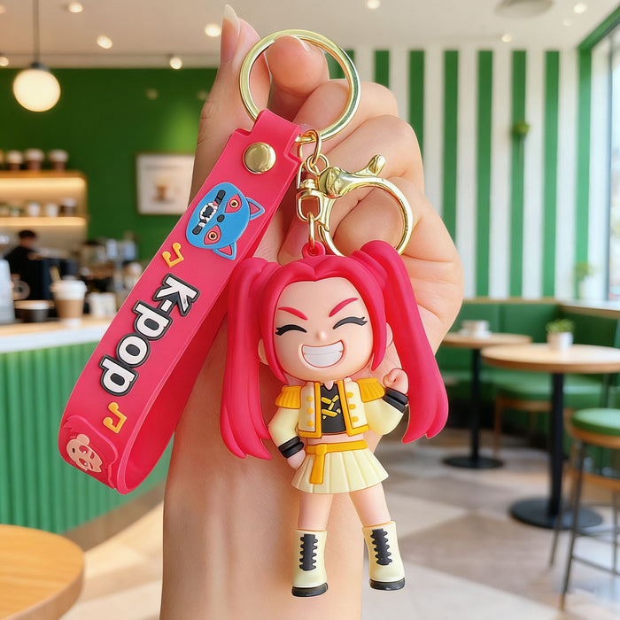 Wholesale Flexible Rubber Anime Witch Girl Keychain Cute Bag Pendant Fashion Accessory Gift