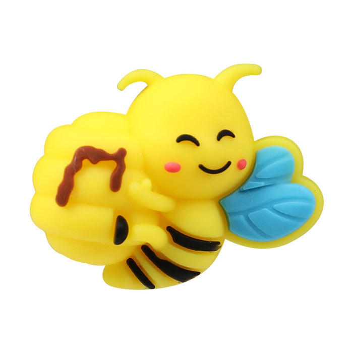 Wholesale 20pcs Cartoon bee silicone beads jewelry loose beads children DIY bead pen three-dimensional silicone beads