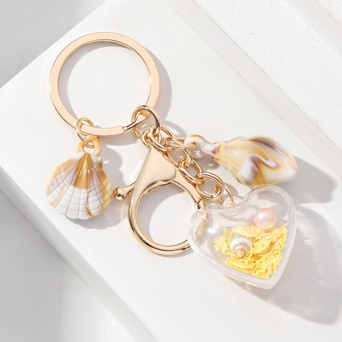 Wholesale Conch Shell Pearl Acrylic Keychain JDC-KC-RongRui036