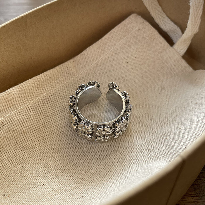 Wholesale Cold style retro open ring with resin layering, niche high-end feeling, simple and versatile index finger ring