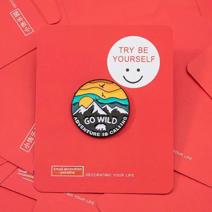 Wholesale Iceberg Sun Moon Brooch Couple's Badge Collection Collar Decoration Backpack Pendant Clothing Corner Fixing