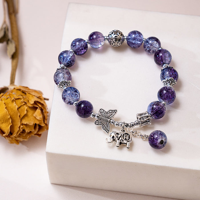 Wholesale Butterfly  Crystal Bracelet Gradient Beads Handmade