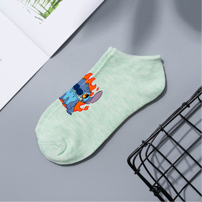 Wholesale Cartoon Simple Breathable Short Style Multi-color Cotton Crew Socks JDC-SK-WuDM001