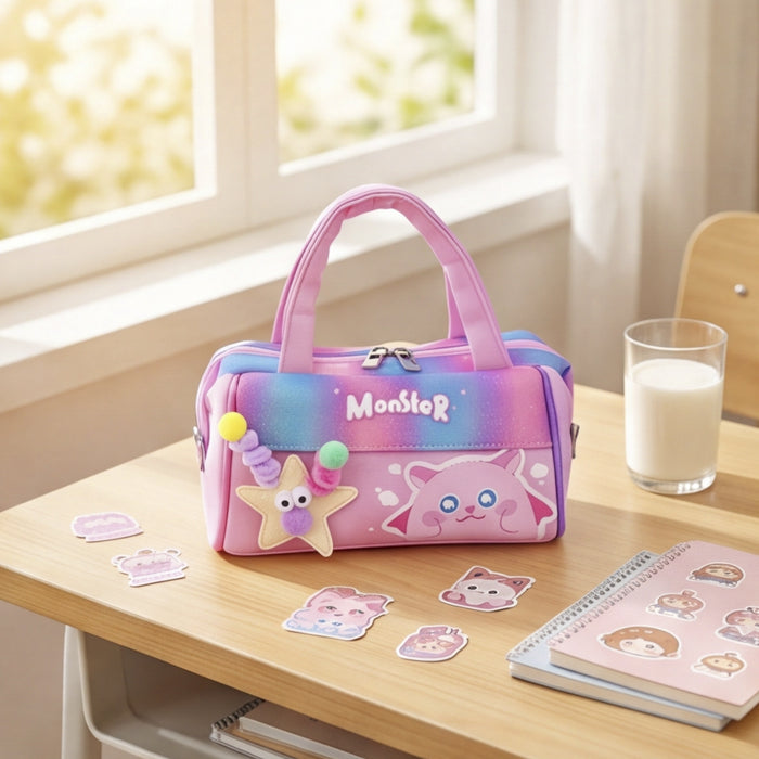 Wholesale PU Cute Gradient Monster Pencil Case Fashion Accessory for Gift Boutique