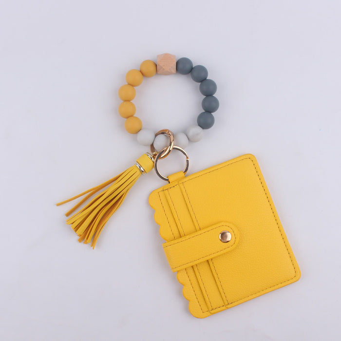 Wholesale Silicone bead bracelet accessories silicone Keychain