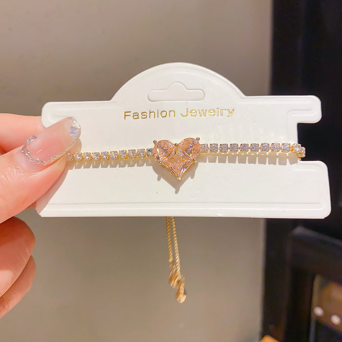 Wholesale Geometric Square Round Clasp Bracelet with Zircon Trendy Jewelry Accessory