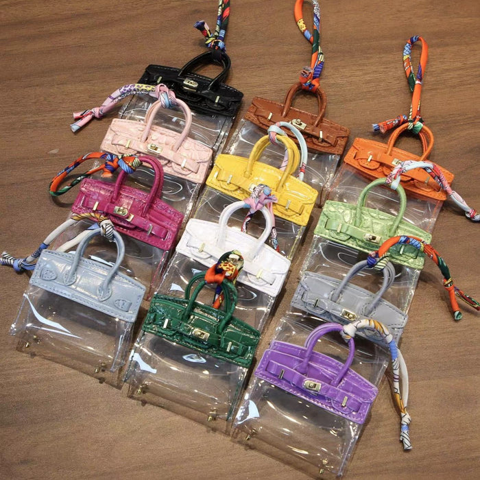 Wholesale Microfiber Leather Mini Handbag Transparent Keychain JDC-KC-BaiCheng002