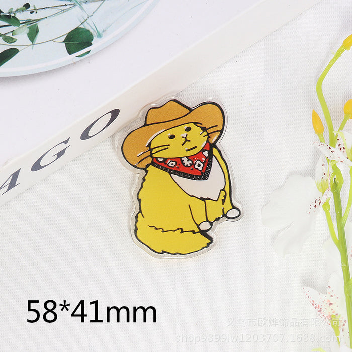 Wholesale Cartoon Rainbow Love Beverage Acrylic Pin DIY Patch Accessories JDC-FK-OuYie008