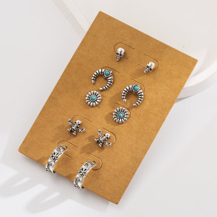 Wholesale Retro Ethnic Style Turquoise Earrings Set