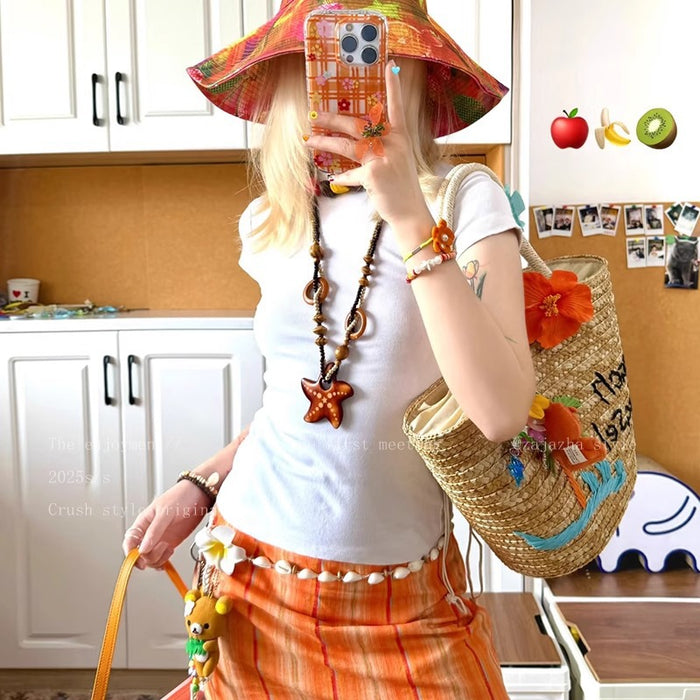 Wholesale Starfish Beaded Long Necklace Women's Exaggerated Seaside Accessories