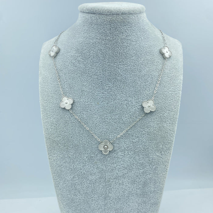 Wholesale 13MM titanium steel 5-link necklace  four-leaf clover necklace