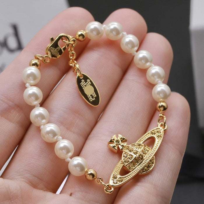 Wholesale Pearl necklace classic collarbone chain with micro inlaid diamonds