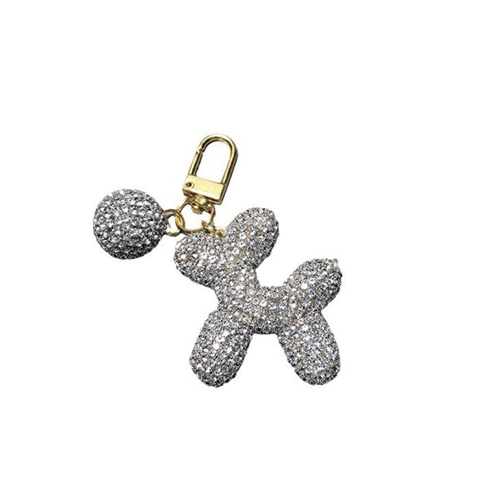 Wholesale Cute Balloon Puppy Diamond Car Keychain Pendant Doll Pendant Accessories Lanyard