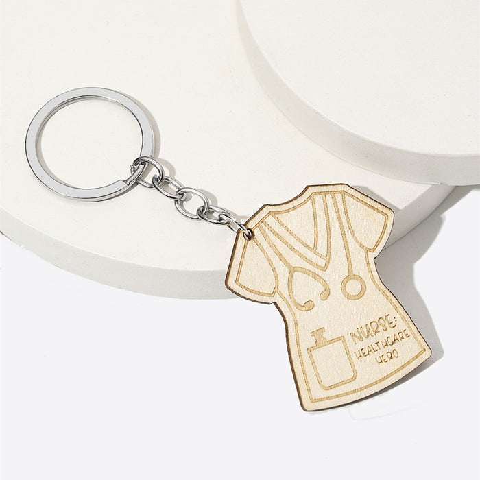 Wholesale International Nurses Day Personalized Wooden Keychain JDC-KC-RongR013