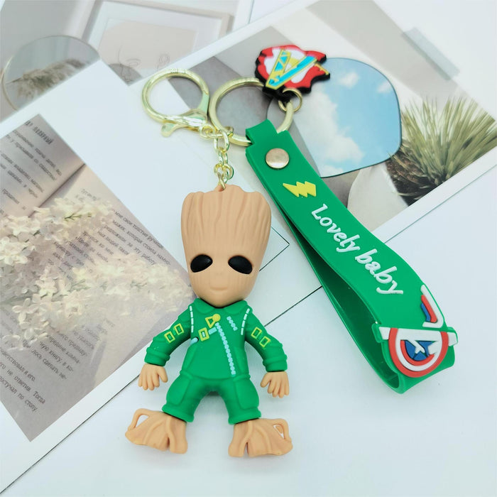 Wholesale Cartoon Doll Galaxy guard keychain tree man Grut three-dimensional schoolbag