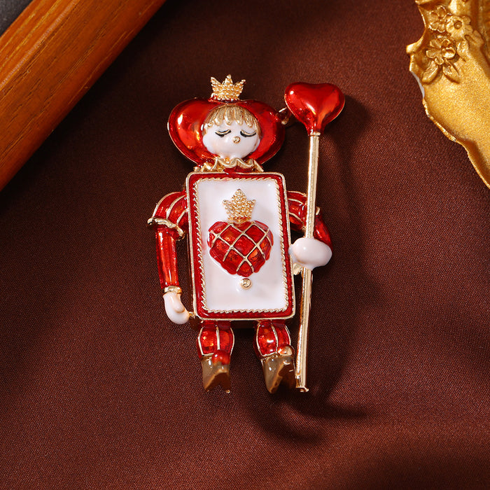 Wholesale Cute vintage red peach black peach soldier Brooches Christmas series alloy accessories