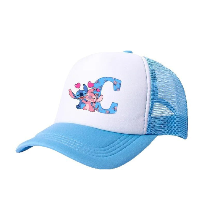 Wholesale Cartoon letter print baseball cap net breathable dome cap