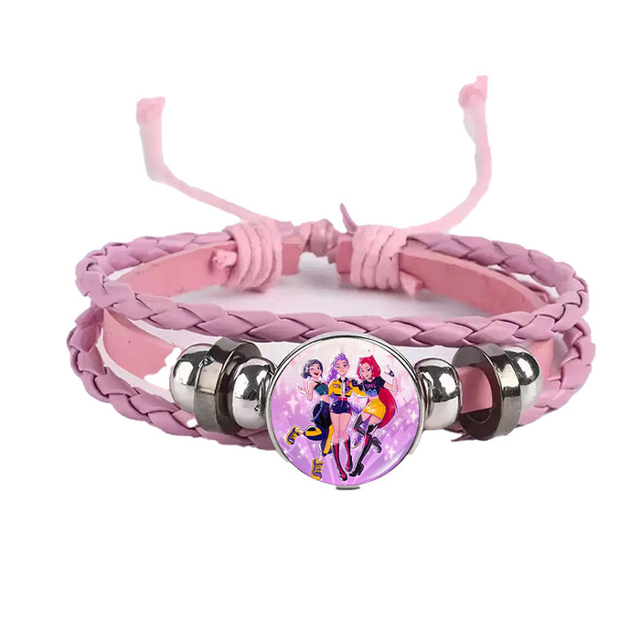 Wholesale KPOP Couple leather braided black bracelet