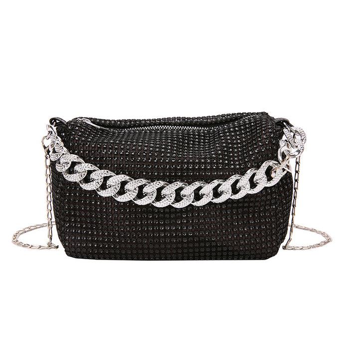 Wholesale Bright Diamond Cylinder Bag Full Diamond Shoulder Crossbody Bag JDC-SD-MingShuo002