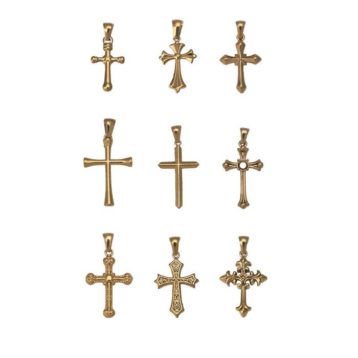 Wholesale Stainless steel cross pendant bracelet necklace accessories titanium steel DIY jewelry accessories