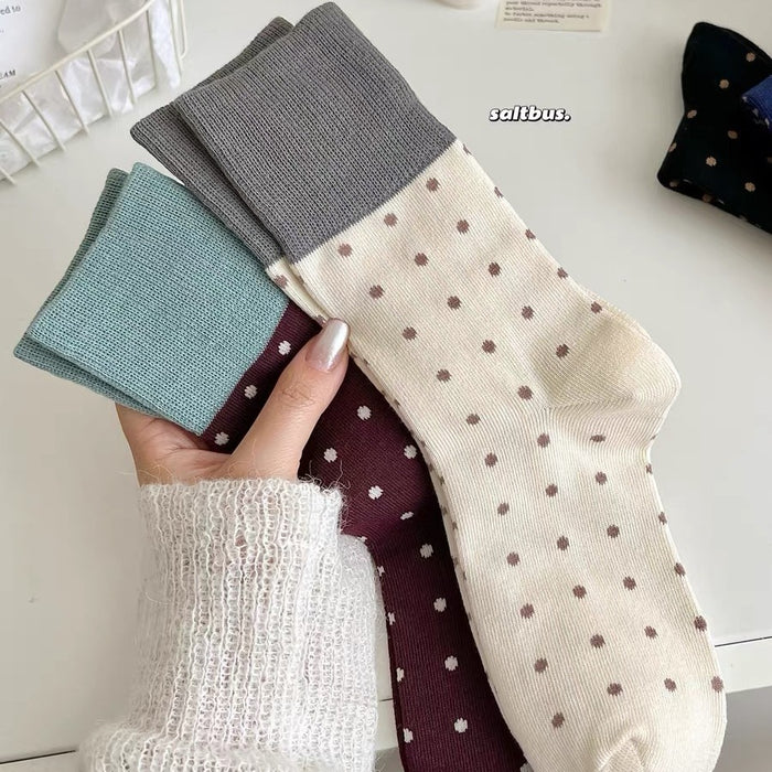 Wholesale Mid length socks with personalized daily contrasting colors, retro style socks