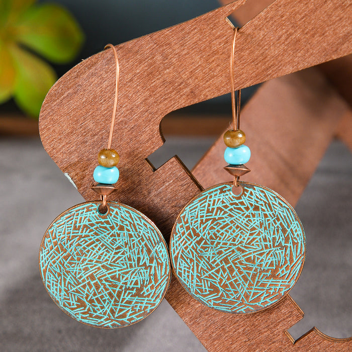 Wholesale Zinc Alloy Vintage Ethnic Bohemian Geometric Drop Earrings Women Fashion MOQ≥2