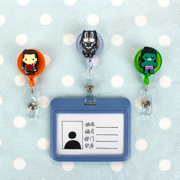 Wholesale Cartoon Badge Scroll Retractable Keychain JDC-KC-LuoKe008