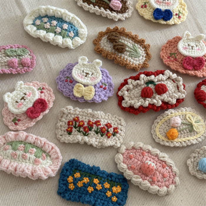 Wholesale Crochet Handmade Embroidered Cute Hair Clips