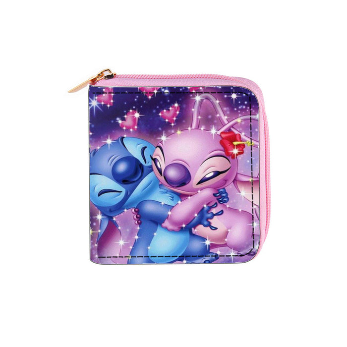 Wholesale Cartoon Stitch PU Short Zipper Small Wallet 0040 Stitch Wallet Clutch JDC-WT-DengX002