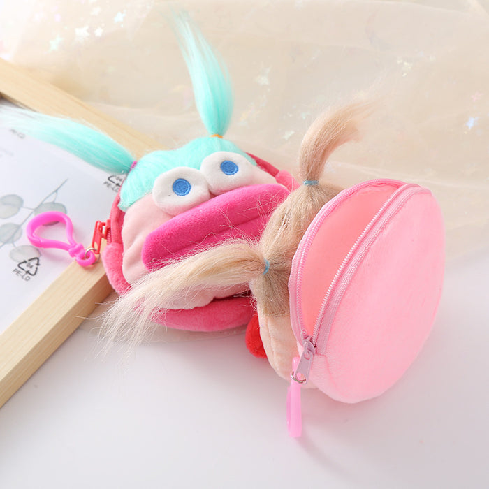 Wholesale Creative Cartoon Hairy Braids Jun Zero Wallet Cute Keychain Backpack Pendant Doll Grabbing Machine Small Gifts JDC-WT-XG005