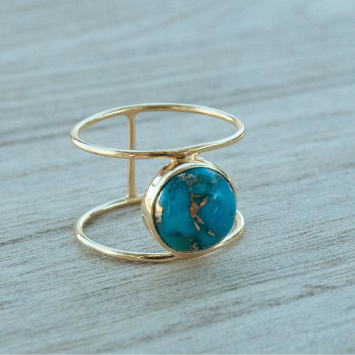 Wholesale Turquoise Alloy Ring JDC-RS-Yud018