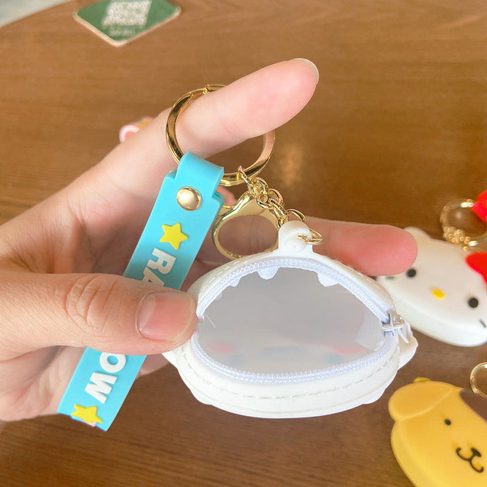 Wholesale Cartoon Cat Silicone Coin Purse Keychain JDC-KC-YD104