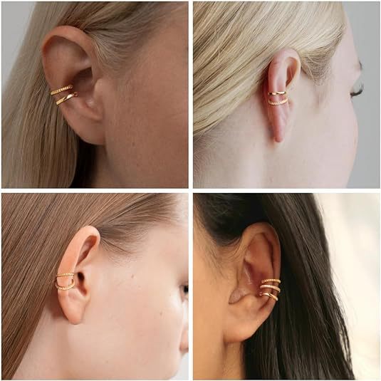 Wholesale Three piece set of high-end micro inlaid cubic zirconia sparkling earrings with clip on opening plain ring and fine plain ring earrings