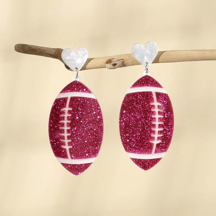 Wholesale Sporty ball-themed double-layer acrylic earrings