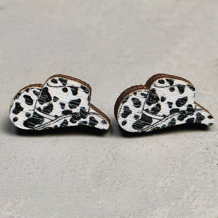 Wholesale 2 Pairs/Pack Leopard Print Lightning Bull Head Cross Earrings JDC-ES-HeYi071