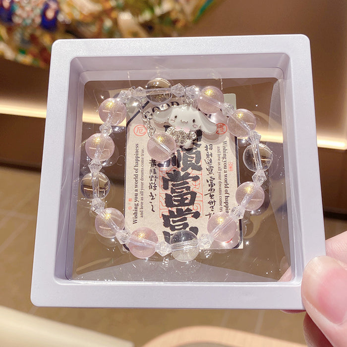 Wholesale Cute Cartoon Puppy Crystal Bead Bracelet for Travel Souvenir Gift MOQ≥3