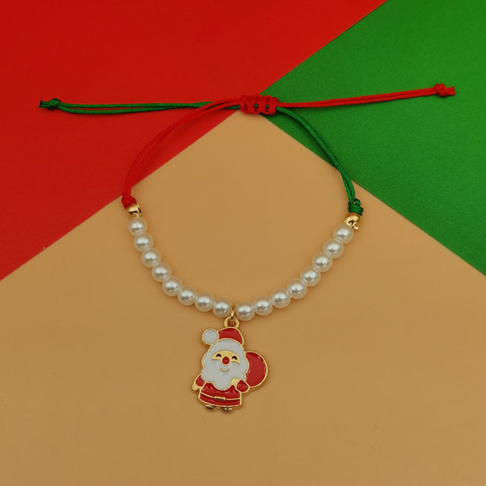 Wholesale Christmas beaded bracelet Christmas bell snowflake Christmas tree woven pearl bracelet